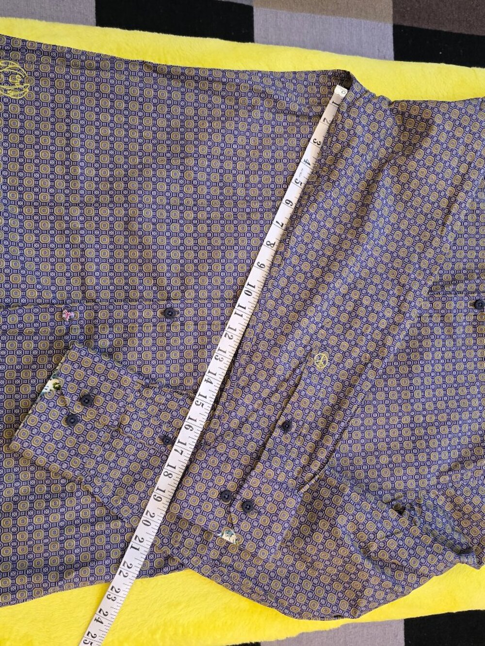 NWT John Lennon English Laundry mens Retro geometric medallion dress shirt in M - Picture 7 of 9